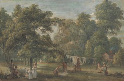 Der Garten des Hauses von Thomas Sandby in Englefield Green bei Windsor von Paul Sandby